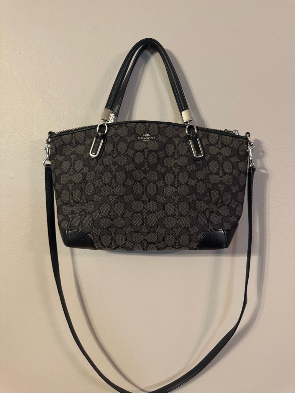 Coach Brown and Black Signature Tote Bag